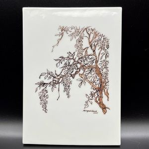 Hand painted and artist signed 7X5” tile